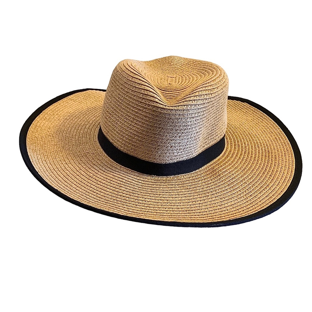 Scala Women’s Handcrafted Straw Like Summer Hat Black Ribbon